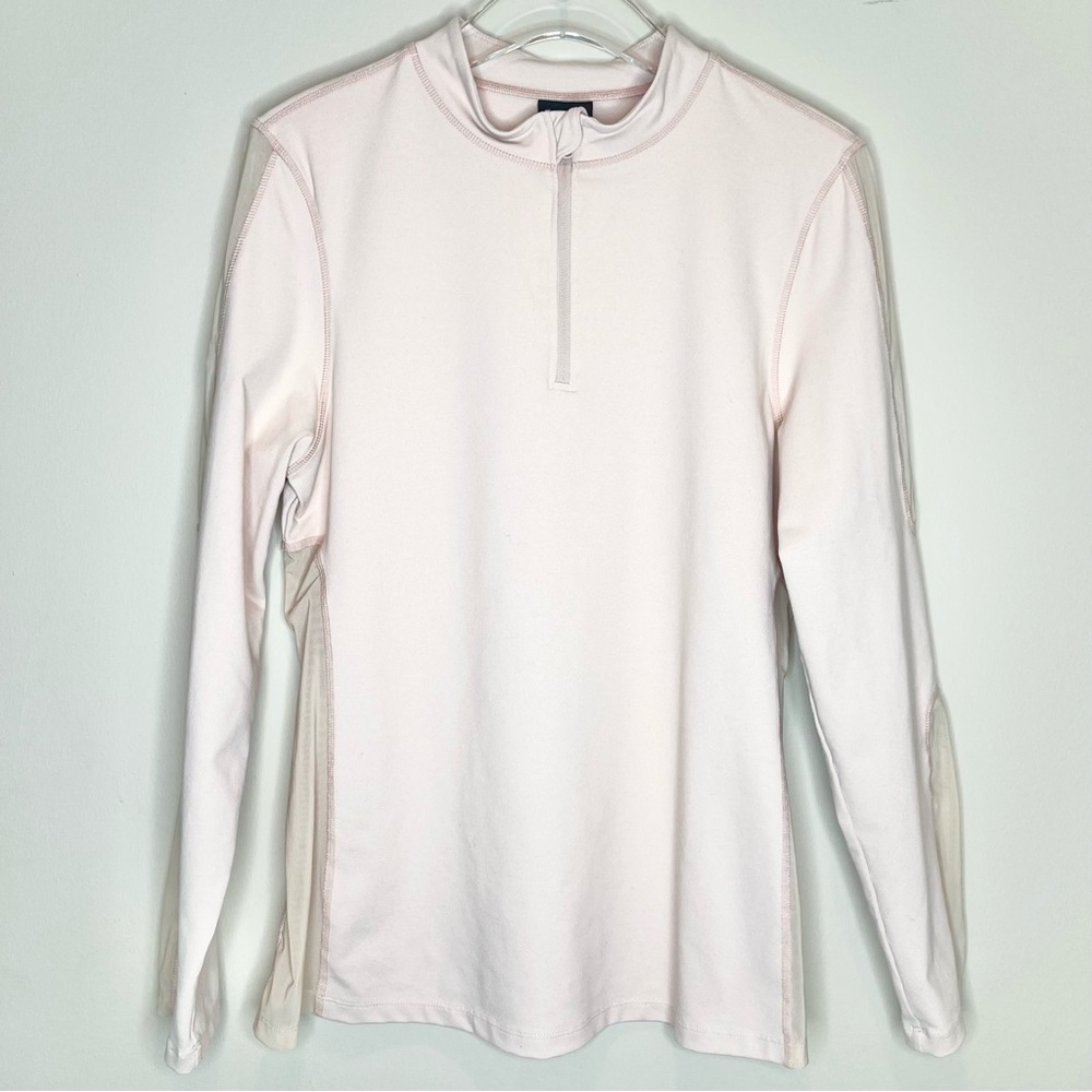 AXS Cream Blush Pink Long Sleeve Quarter-Zip Mesh Inset Active Jacket Size XL